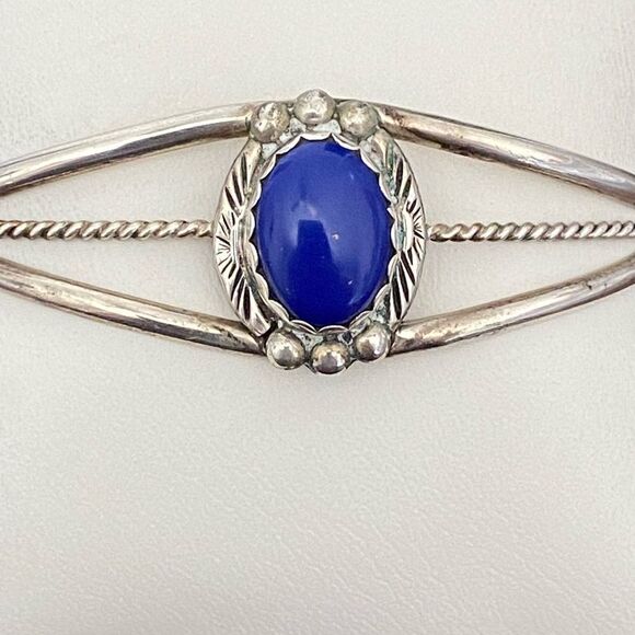 Vintage Navajo Lapis Lazuli Cuff - Picture 2 of 5